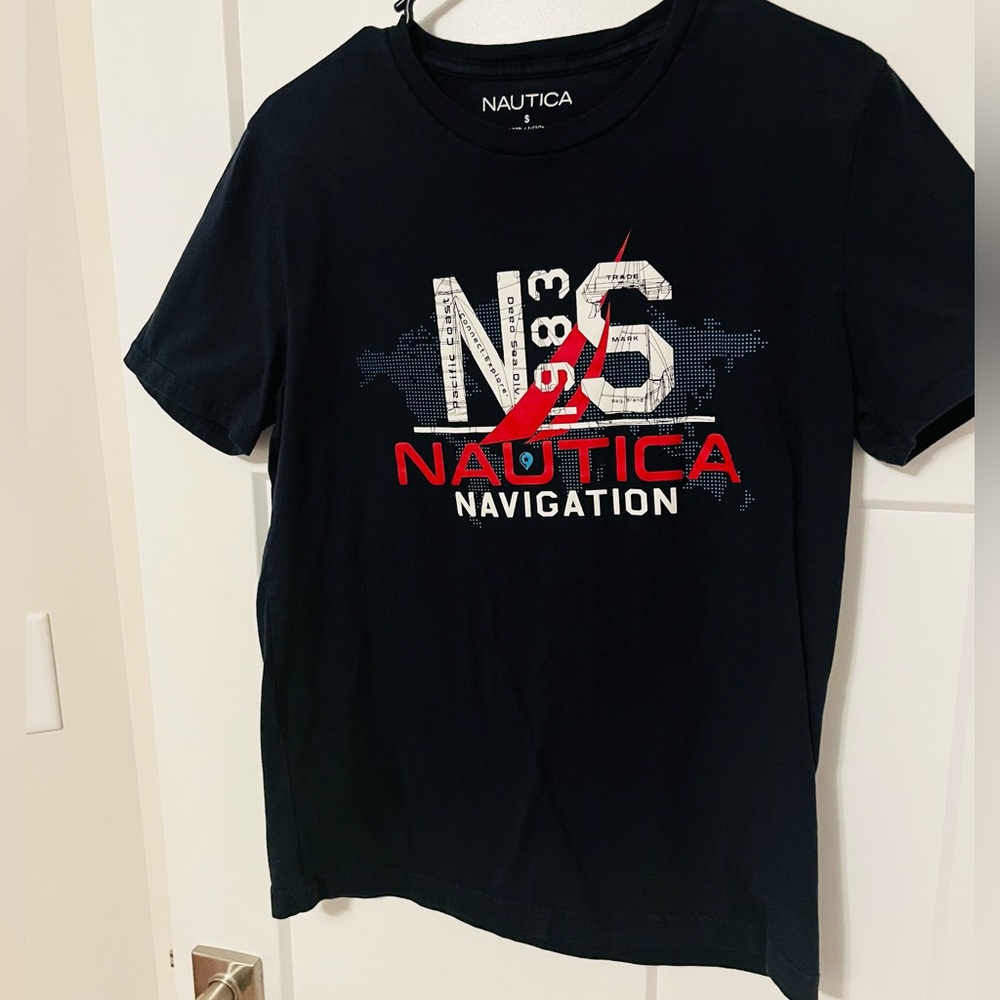 Nautica Black Navigation Graphic Tee